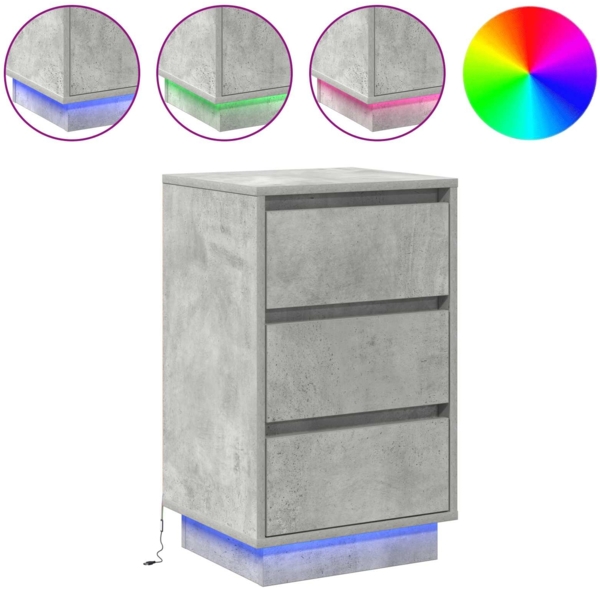 vidaXL Nachttisch Beton Grau 39 x 34,5 x 65 cm Holzwerkstoff 869629