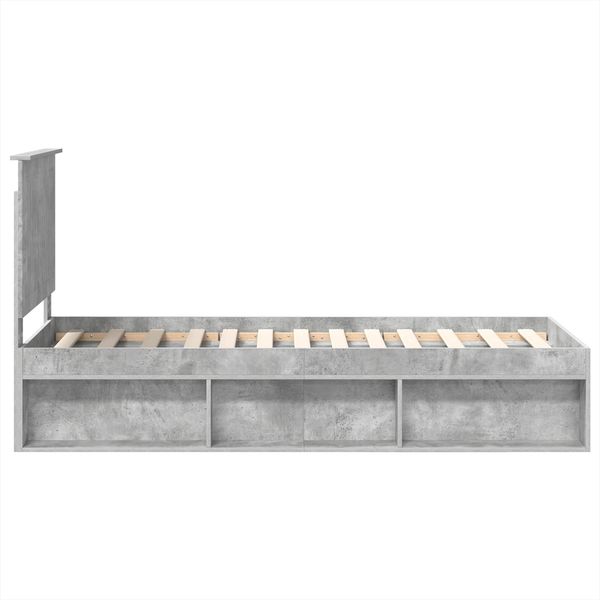 vidaXL Bettrahmen Beton Grau 75 x 190 cm Massives Kiefernholz 3411076 Bild 8