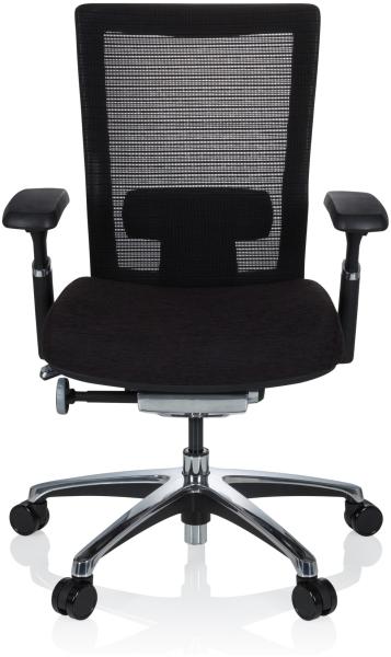 hjh OFFICE High End Bürostuhl NOVA PRO ALU Stoff/Netzstoff Schwarz