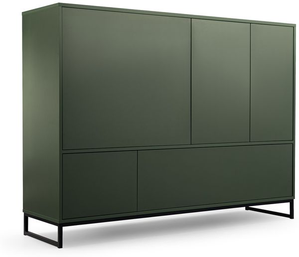 Bettso 'Genua' Kommode mit 8 Fächern und Soft-Close Scharnieren, Holzwerkstoff Flaschengrün, 160x120x45 cm