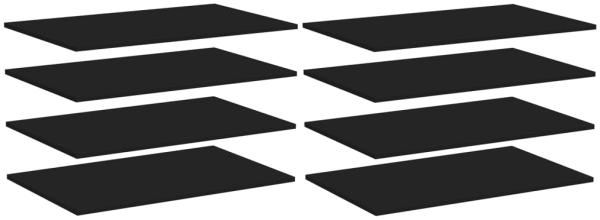 vidaXL Bücherregal-Bretter 8 Stk. Schwarz 80x50x1,5 cm Holzwerkstoff 805349