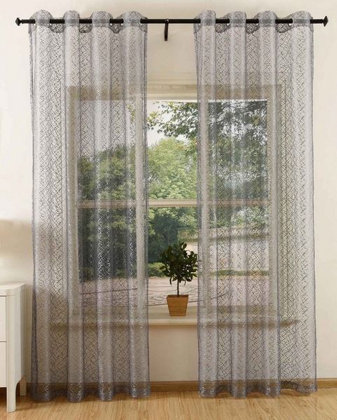 Gardinenbox Gardine (2 St), Ösen, transparent, Polyester, Netz Struktur Netzvorhang 203522