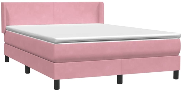 vidaXL Boxspringbett mit Matratze Rosa 140x220 cm Samt 3317990
