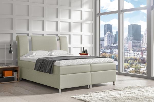 99rooms Asuncion Boxspringbett Strukturstoff INARI Beige 160 x 200 cm