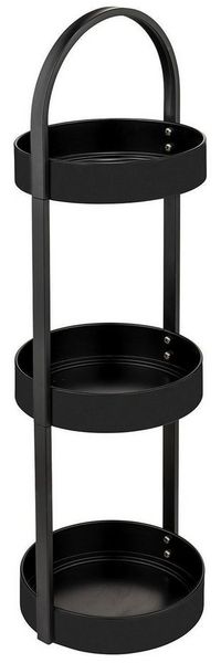 WENKO Badregal DONGO, 3 Ablagefächer, Schwarz matt, Stahl, rutschfest, mit Gummifüßen, B 24,5 x H 73 x 22,5 cm
