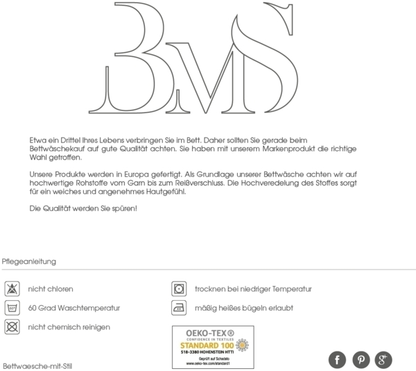 Mako Satin Bettwäsche Streifen nachtblau/weiß 155x220 + 80x80 Bild 3