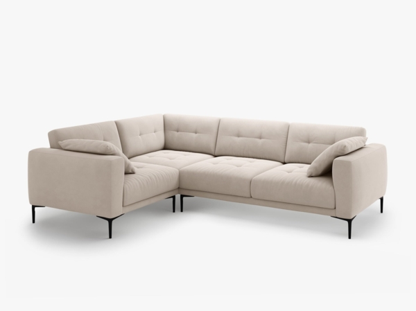 Micadoni Ecksofa Bemy 4-Sitzer Links Samt Beige