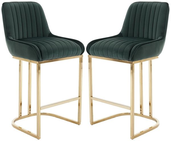 WAHSON OFFICE CHAIRS Barhocker Samt 2/4er Set Küchenhocker mit Lehne