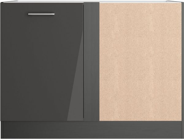 KOCHSTATION Eckunterschrank KS-Milan Eckunterschrank 110 cm, matte oder hochglänzende Fronten