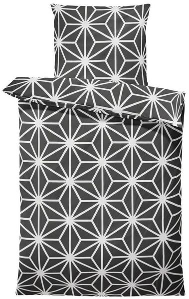 One Home Bettwäsche Stars, Mikrofaser, 4 teilig, grafische Sterne, modern Übergröße