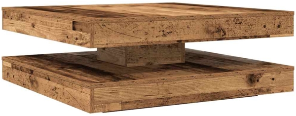 vidaXL Couchtisch 360-Grad Drehbar Altholz-Optik 90x90x34,5 cm 3321358