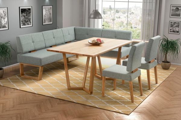 Home affaire Esszimmerstuhl Ponza Polsterstuhl (Set, 2 St), Gestell Eiche massiv geölt, Esszimmer Bestseller
