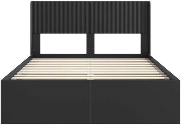 vidaXL Bettgestell mit Stauraum und Kopfteil Schwarz 160 x 200 cm 3414188 Bild 5