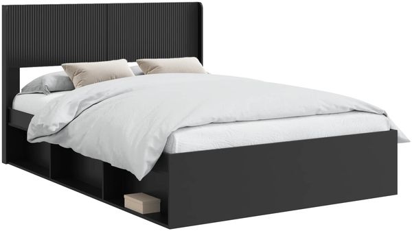vidaXL Bettgestell mit Stauraum und Kopfteil Schwarz 160 x 200 cm 3414188 Bild 2