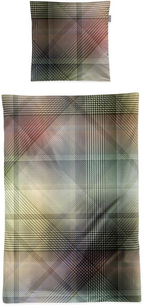 Irisette Tokio Mako-Satin Bettwäsche 155x220 Streifen Rauten bunt 8570-90