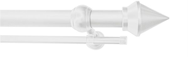 GARESA Gardinenstange SEMARA, Ø 28 mm, 2-läufig, Wunschmaßlänge, mit Bohren, verschraubt, Kunststoff, Stahl, Vorhanggarnitur, Kunststoff, verlängerbar, mit Ringe/2 Lauf Gleiter