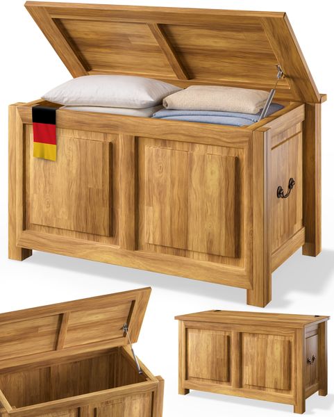 Deuba Holztruhe Truhe Antik Holz 85x44x48cm
