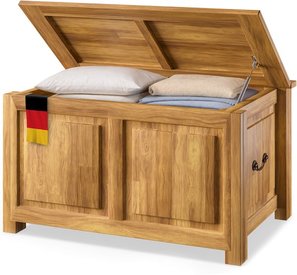 Deuba Holztruhe Truhe Antik Holz 85x44x48cm