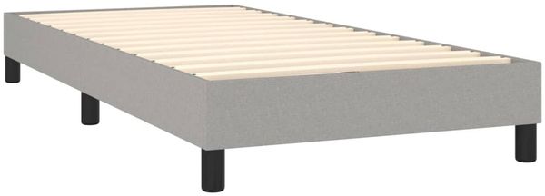 vidaXL Polsterbett, Stoff, 25,0 cm, Hellgrau, 90x200 cm, mit Lattenrost, Schwarz Bild 4