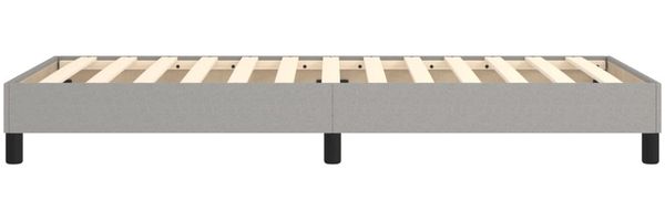 vidaXL Polsterbett, Stoff, 25,0 cm, Hellgrau, 90x200 cm, mit Lattenrost, Schwarz Bild 6