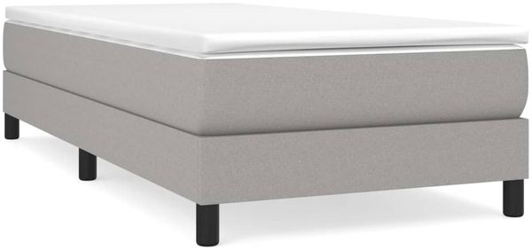 vidaXL Polsterbett, Stoff, 25,0 cm, Hellgrau, 90x200 cm, mit Lattenrost, Schwarz Bild 2