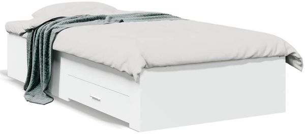 Einzelbettgestell Design für Erwachsene mit Schubladen Weiß 100x200 cm Holzwerkstoff d3779e