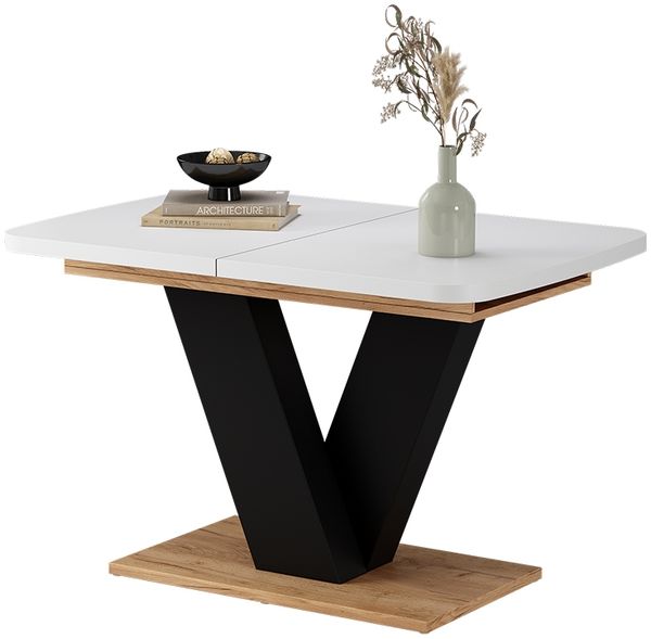 Esstisch Fenaro Weiß/Goldkraft Eiche 120 x 80 cm ausziehbar Vicco Bild 6