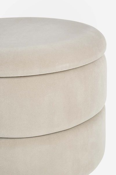 Hocker Pavlina in Samt-Optik, Beige, 38 x 38 x 42 cm Bild 4