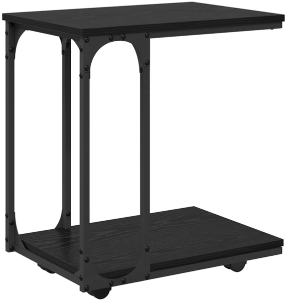 vidaXL Beistelltisch mit Regal Schwarz Eichen-Optik 50 x 35 x 55.5 cm 881179