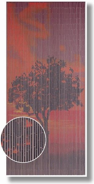 CONACORD Türvorhang Decona Sunrise Dekovorhang bunt, Hakenaufhängung, halbtransparent, 90 x 200 cm, Bambus - blickdicht dank hoher Stranganzahl