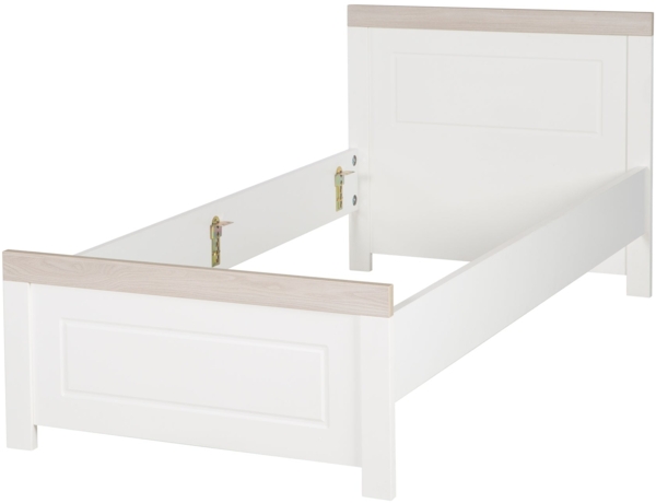 roba Jugendbett 'Felicia' 90 x 200 cm - Holzelemente in Luna Elm - Weiß