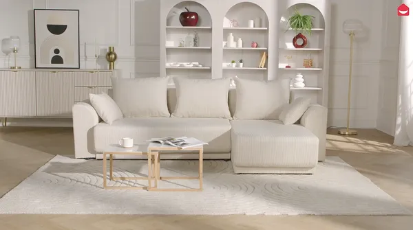 Vente-unique - NESSARO Sofa SamtStoff Grün - B 149 cm x H 80 cm x L 240 cm