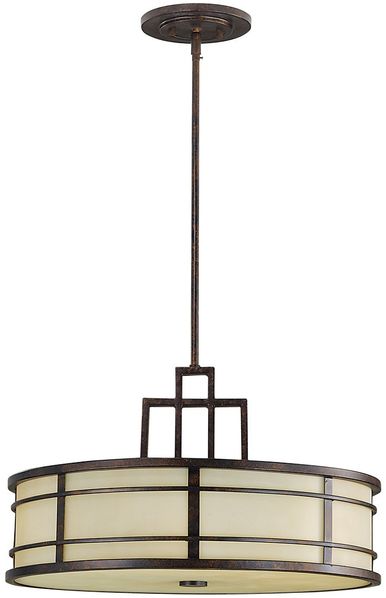 Pendellampe. Deckenlampe, Stahl, Bronze, D 53,3 cm