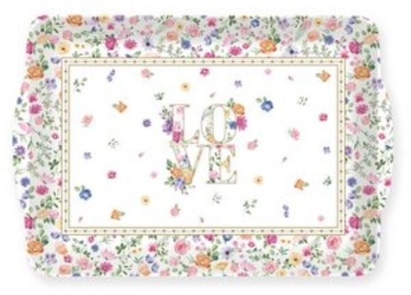 EasyLife Tablett Mon Amour, Melamin, Farbe: Mehrfarbig, Motiv: Herzen & Blumen Bild 6