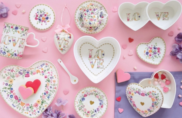 EasyLife Tablett Mon Amour, Melamin, Farbe: Mehrfarbig, Motiv: Herzen & Blumen Bild 3