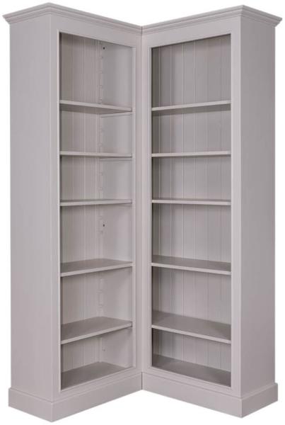 Casa Padrino Landhausstil Eckbücherschrank Grau 108 x 108 x H. 210 cm - Landhausstil Eckschrank