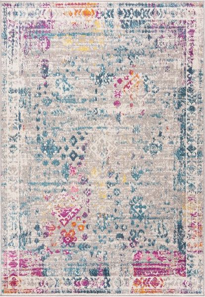 Mazovia Designteppich Ethnisch Orientalisch Bunt Teppich für Wohnzimmer, Schlafzimmer, Büro, 80 x 150 cm, Fußbodenheizung