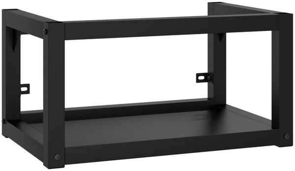 vidaXL Badezimmer-Waschtischgestell mit Waschbecken Schwarz Eisen 3101383 Bild 3