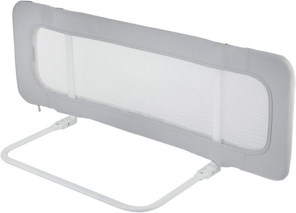 Kinderkraft Guard and Dream Bettgitter 120x40 cm, Bariere Rausfallschutz, Zusammenklappbar, Leicht zu transportieren mit Tragetasche, Einfache Montage, Grau