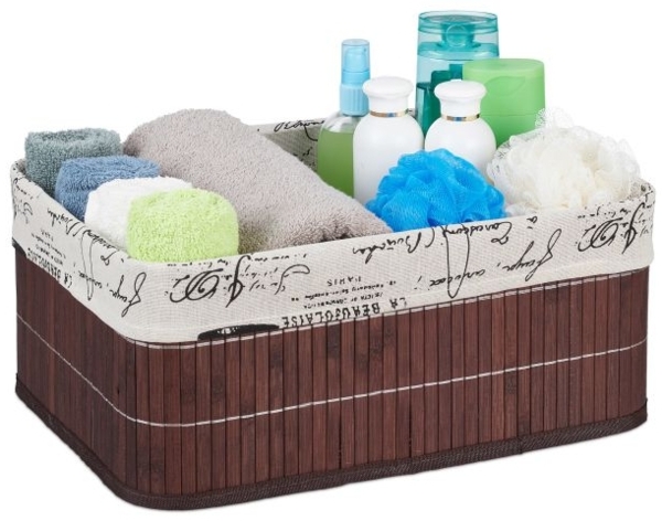 5 x Aufbewahrungskorb Bambus braun