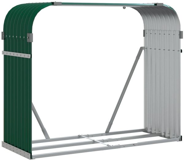 vidaXL Kaminholzunterstand Grün 120x45x100 cm Verzinkter Stahl 364543 Bild 2