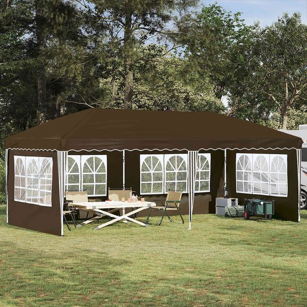 vidaXL Pop-up Partyzelt 575 x 289 x 245 cm Taupe 42019795