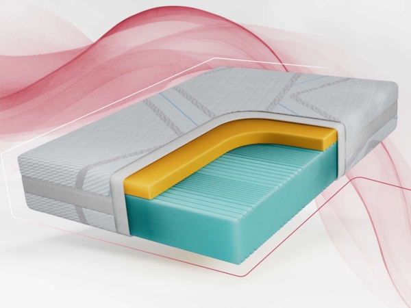 Schaumstoff-Matratze, Visco Schaum 5 cm, Komfortschaum H2, antiallergisch und waschbar, 7 zonen - 200 x 200 cm - ORIO - LUX