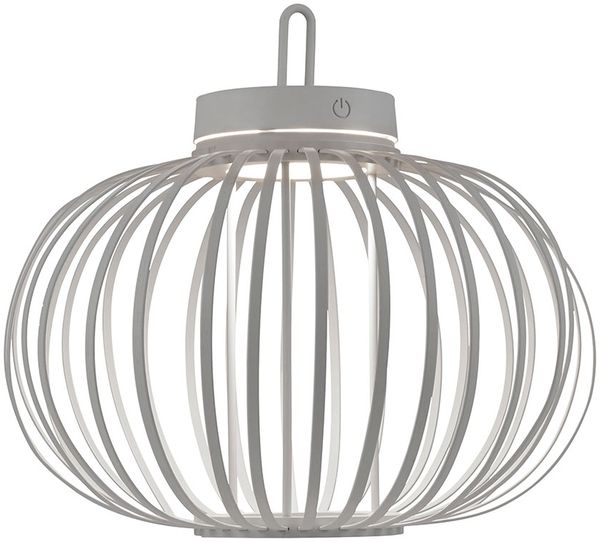 LED Akku Pendel-/Tischleuchte, greige, Touchdimmer, D 36 cm