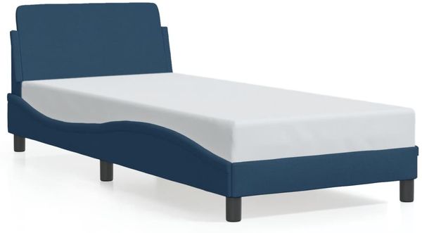 vidaXL Bettgestell mit Kopfteil "Dover" Blau 90x200 cm Stoff 373111