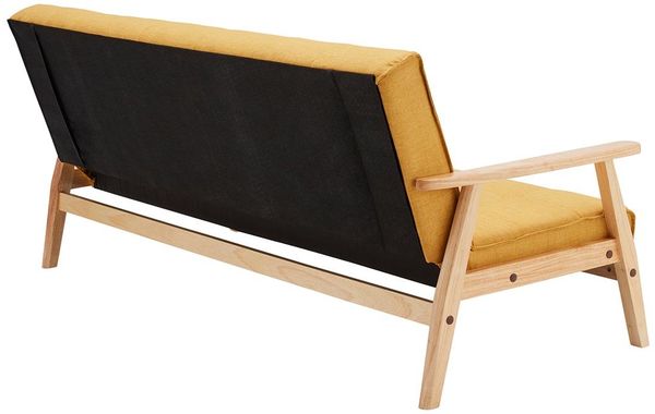 SalesFever Schlafsofa skandinavisch Strukturstoff senfgelb Bild 4
