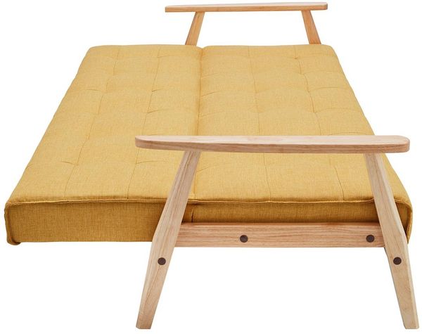 SalesFever Schlafsofa skandinavisch Strukturstoff senfgelb Bild 3