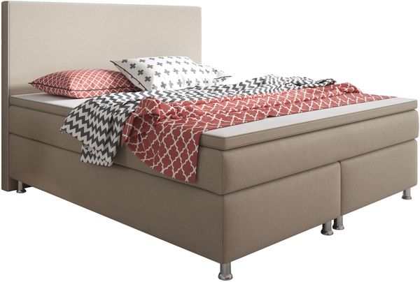 Boxspringbett K001 180x200 cm Webstoff Muddy