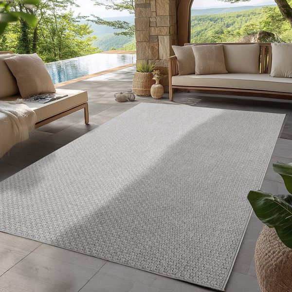 SIMPEX24 Outdoorteppich Boho Design, Rechteckig, Höhe: 5 mm, Outdoor Teppich Wetterfest Modern Wohnzimmer Küchen Terrasse Balkon