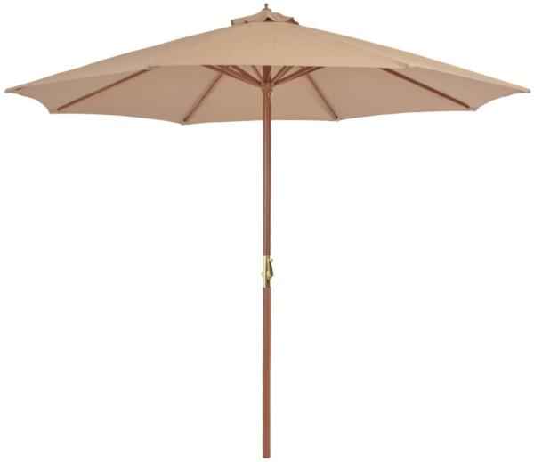 vidaXL Sonnenschirm mit Holz-Mast 300 cm Taupe 44496